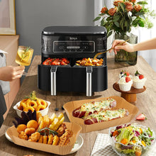 Lade das Bild in den Galerie-Viewer, Backpapier Für Heißluftfritteuse Mit Doppelkammer, HONYAO 100 Stück 20,5X14Cm Rechteckig Airfryer Papier Liners Kompatibel Mit Ninja Dual/Double Stack, Und Anderen Dual Zone Air Fryer
