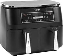 Lade das Bild in den Galerie-Viewer, Ninja Foodi Dual Zone Digitale Heißluftfritteuse, 7,6L Airfryer, 2 Fächer, Antihaftbeschichtung, Spülmaschinenfeste Körbe, 6-In-1, 4-6 Portionen, Schwarz AF300EU
