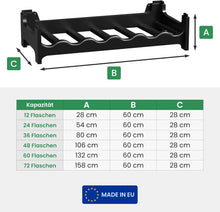 Lade das Bild in den Galerie-Viewer, ARTECSIS Weinregal Stapelbar Kunststoff Für 24 Flaschen, Stabiles Flaschenregal in Gastronomie-Qualität, Modular Erweiterbar, Schwarz
