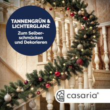 Lade das Bild in den Galerie-Viewer, CASARIA® Weihnachtsgirlande Mit Beleuchtung 5M 100 Leds Beleuchtet Innen Außen Grün Weihnachtsdeko Weihnachten Deko Girlande Tannengirlande Warmweiß
