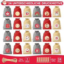 Lade das Bild in den Galerie-Viewer, Adventskalender Zum Befüllen, 24 Weihnachtskalender Zum Befüllen, 18 X 13 Cm Groß Adventskalender Selber Befüllen, Adventskalender Säckchen, Adventskalender 2024 Kinder
