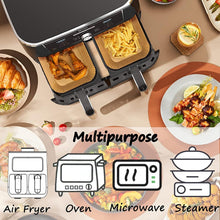 Lade das Bild in den Galerie-Viewer, Backpapier Für Heißluftfritteuse Mit Doppelkammer, HONYAO 100 Stück 20,5X14Cm Rechteckig Airfryer Papier Liners Kompatibel Mit Ninja Dual/Double Stack, Und Anderen Dual Zone Air Fryer
