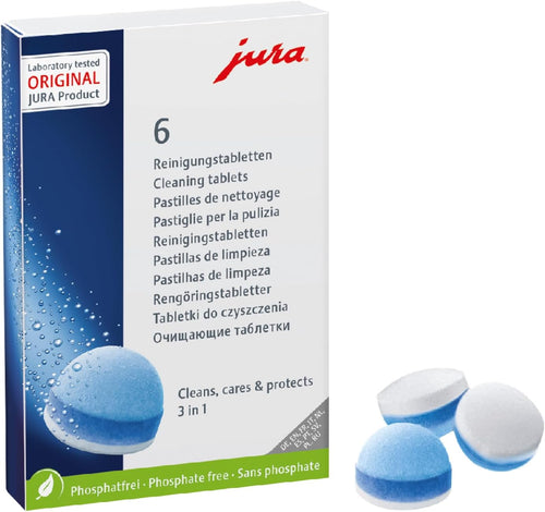 JURA Original - 3-Phasen-Reinigungstabletten Für 6 Reinigungen - Tüv-Zertifizierte Hygiene - 6 Stück - 24225