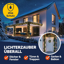 Lade das Bild in den Galerie-Viewer, CASARIA® Weihnachtsgirlande Mit Beleuchtung 5M 100 Leds Beleuchtet Innen Außen Grün Weihnachtsdeko Weihnachten Deko Girlande Tannengirlande Warmweiß
