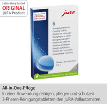 Lade das Bild in den Galerie-Viewer, JURA Original - 3-Phasen-Reinigungstabletten Für 6 Reinigungen - Tüv-Zertifizierte Hygiene - 6 Stück - 24225
