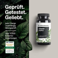 Lade das Bild in den Galerie-Viewer, Vitamin D3 + K2 Depot – 180 Tabletten – Premium-Qualität: K2VITAL® Von Kappa – 99,7+% All-Trans K2-MK7 + 5000 IE Vitamin D3 – Hochdosiert, Ohne Zusätze – in Deutschland Produziert &amp; Laborgeprüft
