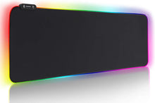 Lade das Bild in den Galerie-Viewer, Large RGB Gaming Mouse Pad 14 Modes Oversized Glowing Led Extended Mousepad, Anti-Slip Rubber Base and Waterproof Surface, Extra Large Soft Led Computer Keyboard Mouse Mat - 31.5 X 11.8In
