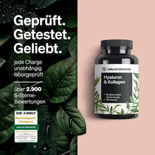 Lade das Bild in den Galerie-Viewer, Hyaluronsäure Kollagen Komplex - 180 Kapseln - Angereichert Mit Biotin, Selen, Zink, Vitamin C Aus Acerola &amp; Bambusextrakt - Laborgeprüft
