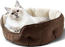 Lade das Bild in den Galerie-Viewer, Small Dog Bed for Small Dogs, Cat Beds for Indoor Cats, Pet Bed for Puppy and Kitty, Extra Soft &amp; Machine Washable with Anti-Slip &amp; Water-Resistant Oxford Bottom, Brown, 20 Inches
